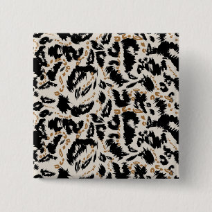 Macaron Carré 5 Cm Motif abstrait de léopard africain bohème