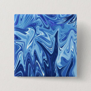 Macaron Carré 5 Cm Motif abstrait liquide bleu