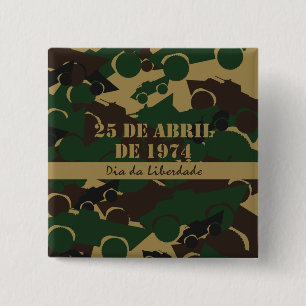 Macaron Carré 5 Cm Motif de camouflage de véhicule militaire
