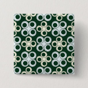Macaron Carré 5 Cm Motif de cercles rétro géométriques