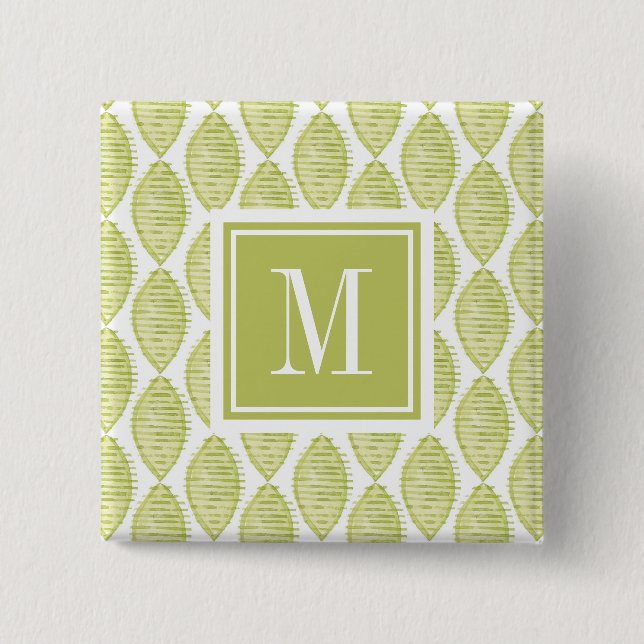 Macaron Carré 5 Cm Motif de fleurs du monogramme | Hygge (Devant)