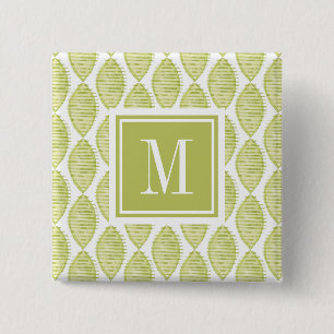 Macaron Carré 5 Cm Motif de fleurs du monogramme   Hygge