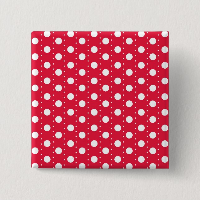 Macaron Carré 5 Cm Motif de point rouge de polka (Devant)