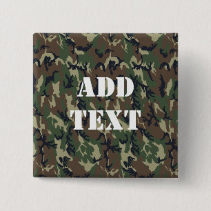 Macaron Carré 5 Cm Motif du camouflage vert militaire