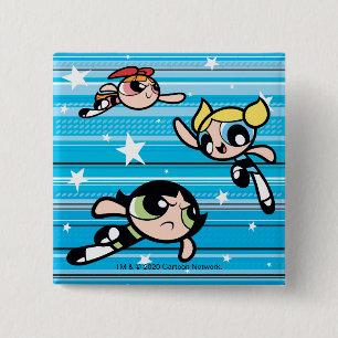 Macaron Carré 5 Cm Motif étoilé Powerpuff Girls