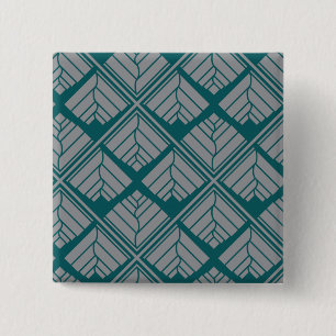 Macaron Carré 5 Cm Motif feuille carré Turquoise neutre
