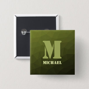 Macaron Carré 5 Cm Motif géométrique en maille de vert olive de l'arm
