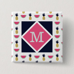 Macaron Carré 5 Cm Motif mignon de griffonnage d'ananas et de