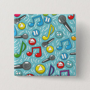 Macaron Carré 5 Cm Motif musical