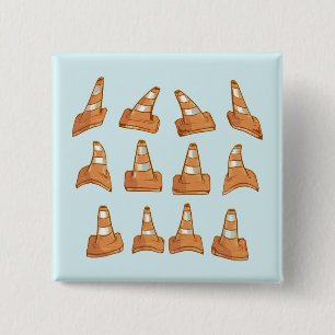 Macaron Carré 5 Cm Motif Road Cone