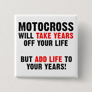 Macaron Carré 5 Cm Motocross Life To Your Years Dirt Bike Button Épin