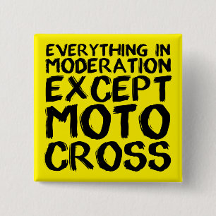 Macaron Carré 5 Cm Motocross Modération Funny Dirt Bike Bouton Badton