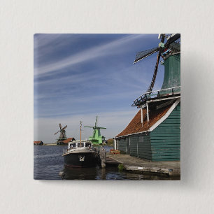 Macaron Carré 5 Cm Moulin à vent, Zaanse Schans, Hollande, Pays-Bas
