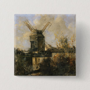 Macaron Carré 5 Cm Moulin de la Galette, Montmartre, 1861