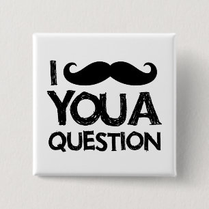 Macaron Carré 5 Cm Moustache I vous une question (conception