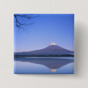Macaron Carré 5 Cm Mt. Fuji depuis le lac Motosu, Yamanashi, Japon