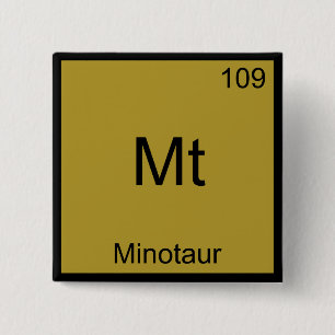 Macaron Carré 5 Cm Mt - Minotaure T-shirt Symbole Élément Chimie Drôl