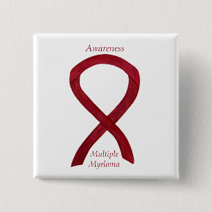 Macaron Carré 5 Cm Multiple Myeloma Awareness Ribbon Custom Pins
