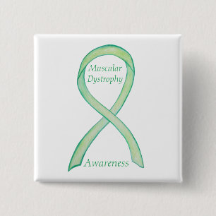 Macaron Carré 5 Cm Muscular Dystrophy Awareness Lime Ribbon Pin