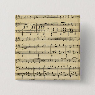 Macaron Carré 5 Cm Musique Antique Sheet