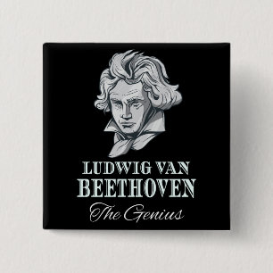 Macaron Carré 5 Cm Musique - Ludwig Van Beethoven Le Génie