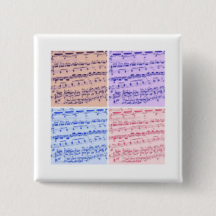 Macaron Carré 5 Cm Musique majeure/étudiante/enseignant