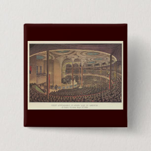 Macaron Carré 5 Cm Musique Vintage, Jenny Lind, Chanteuse d'Opéra Sué