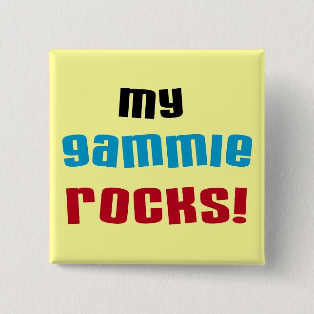 Macaron Carré 5 Cm My Gammie Rocks T-shirts et cadeaux (Devant)