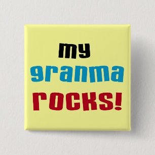 Macaron Carré 5 Cm My Granma Rocks T-shirts et cadeaux