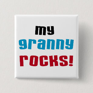 Macaron Carré 5 Cm My Granny Rocks T-shirts et cadeaux