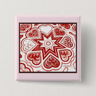 Macaron Carré 5 Cm 'My Heart' Square Pin (White)