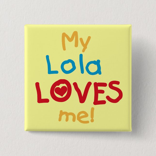 Macaron Carré 5 Cm My Lola Loves Me T-shirts et cadeaux (Devant)