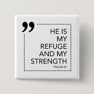 Macaron Carré 5 Cm My Refuge and Strength Scripture promet Scriptur