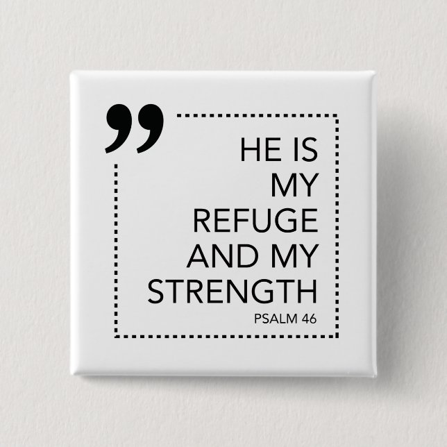 Macaron Carré 5 Cm My Refuge and Strength Scripture promet Scriptur (Devant)