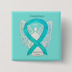 Macaron Carré 5 Cm Myasthenia Gravis Sensibilisation Angel Ruban Art