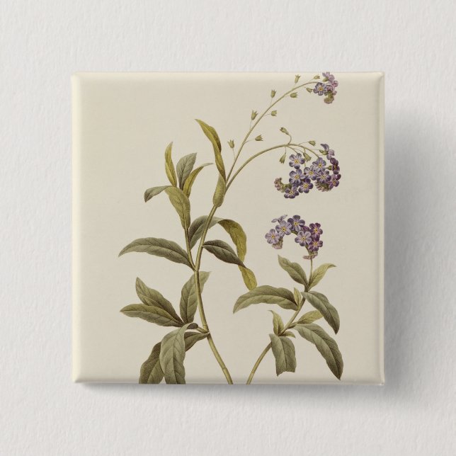 Macaron Carré 5 Cm Myosotis (Devant)