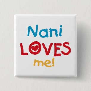 Macaron Carré 5 Cm Nani m'aime T-shirts et cadeaux