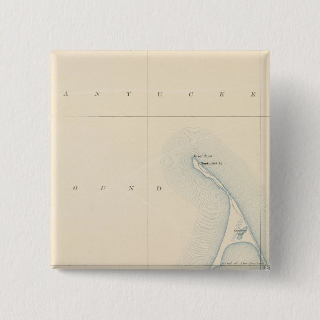 Macaron Carré 5 Cm Nantucket, Massachusetts (Devant)