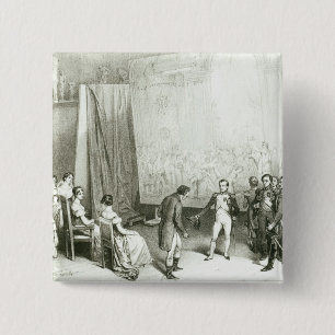 Macaron Carré 5 Cm Napoléon I visitant le studio de David