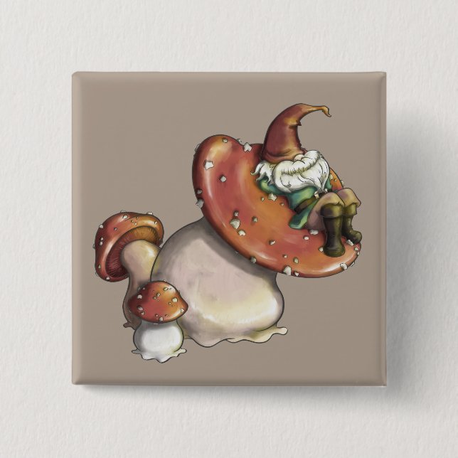 Macaron Carré 5 Cm Napping Gnome (Devant)