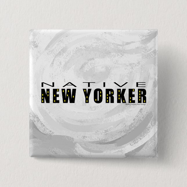 Macaron Carré 5 Cm Natif New Yorkais noir (Devant)