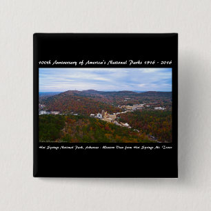 Macaron Carré 5 Cm National Park Anniversary Hot Springs Vue d'automn
