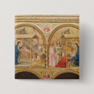 Macaron Carré 5 Cm Nativité et l'adoration des Magi