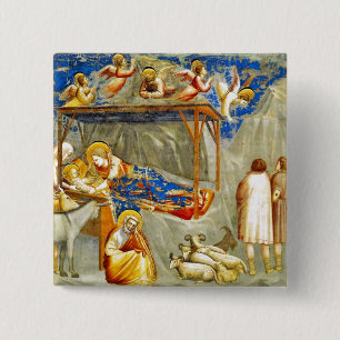 Macaron Carré 5 Cm Nativité Naissance de Jésus