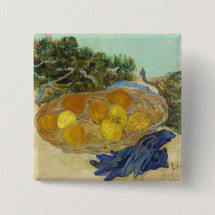 Macaron Carré 5 Cm Nature morte de Van Gogh Oranges Citrons Gants ble