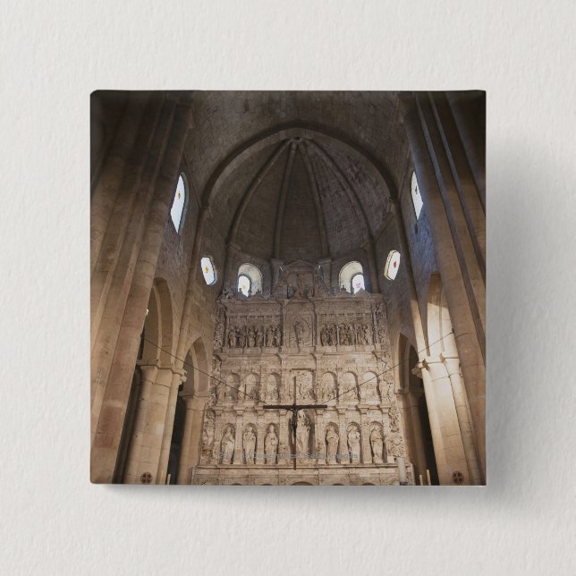 Macaron Carré 5 Cm Nave du monastère de Santa Maria De Poblet (Devant)