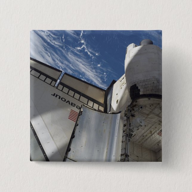 Macaron Carré 5 Cm Navette spatiale Endeavor 25 (Devant)