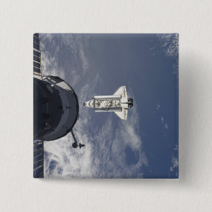 Macaron Carré 5 Cm Navette spatiale l'Atlantide et un vaisseau