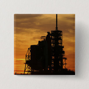 Macaron Carré 5 Cm Navette spatiale l'Atlantide sur la plate-forme de