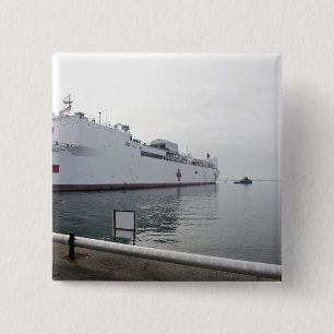 Macaron Carré 5 Cm Navire hospitalier du Commandement maritime milita